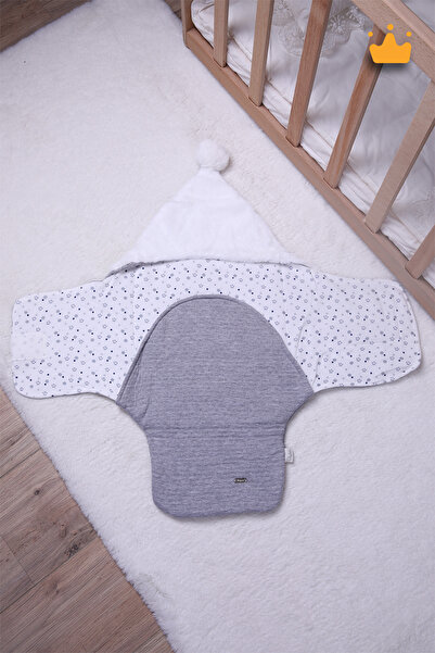 Babydola 0-6 Months Baby Sleeping Bag - 1.5 Tog Fiber, 70X35Cm Swaddle with Hat, Gray 12604