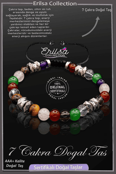 Erilsa سوار من الأحجار الكريمة الطبيعية المعتمدة من 7 شقرا - تيراهيرتز عقيق ا...