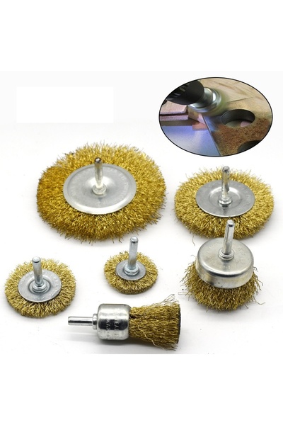 Kastore 6 Parça Matkap Ucuna Takılan  Pimli Tel Fırça Seti -pas Yağ Kir Boya ...
