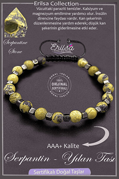 Erilsa Sertifikalı AAA+ Kalite Gerçek Terahertz - Serpantin - Yılan Taşı Bile...