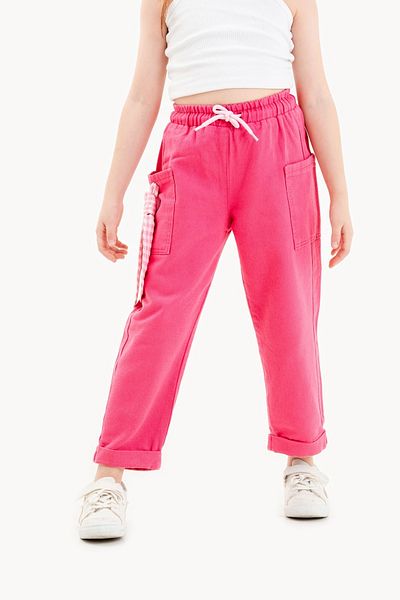 GİYİCEM TEKSTİL Girl's Scarf Linen Trousers 2543