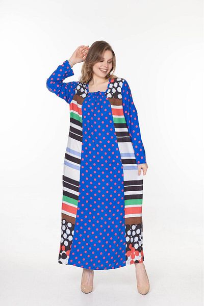 mervemoda Γυναικείο μακρυμάνικο καλοκαιρινό φόρεμα