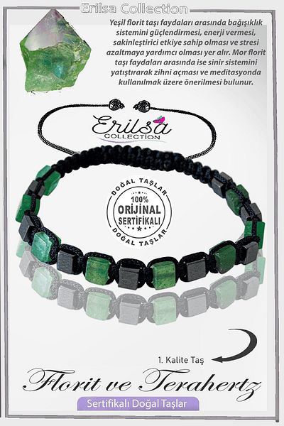 Erilsa Certified Cube Model Real Terahertz - Fluorite Stone Bracelet