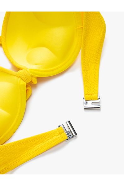 Koton Push-Up-Bikinioberteil mit strukturiertem Neckholder-Schleifendetail