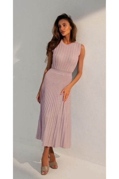 DAMGA Collection Γυναικείο Μακρύ Πλεκτό Φόρεμα