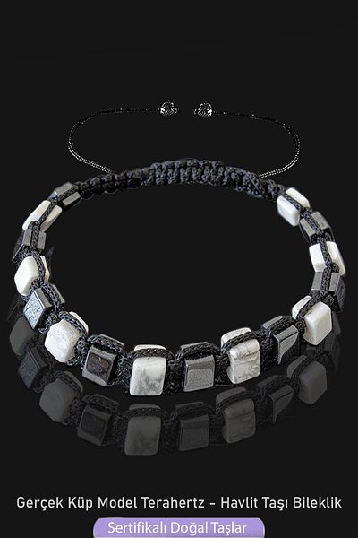 Erilsa Certified Cube Model Real Terahertz - Howlite Stone Bracelet