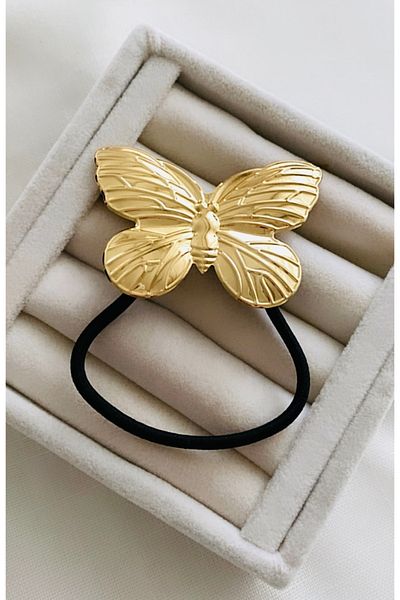 VNS Accessories Metal Butterfly Figured Rubber Buckle