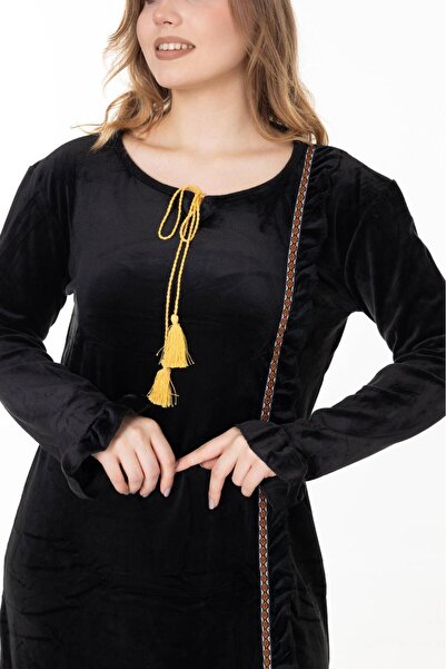 mervemoda Women's Winter Velvet Dress