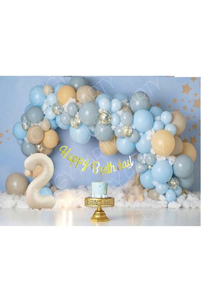 CUGY Party Set Birthday Set in 2 Years Old Glass Blue Skin Color Tones