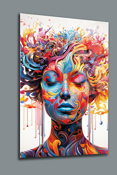 glassartdesign Surrealist Waves of Mind Pictură pe sticlă irezistibilă Cadou pentru acasă Pictură pentru salon Pictură abstractă