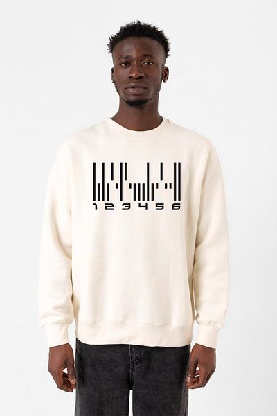 Tshirthane Dark Matter The Android Barcode Ecru Ανδρικό φούτερ 2ip