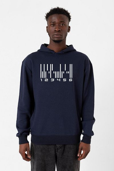 Tshirthane Ανδρικό κουκούλα Navy Blue 3ip - Dark Matter The Android Barcode