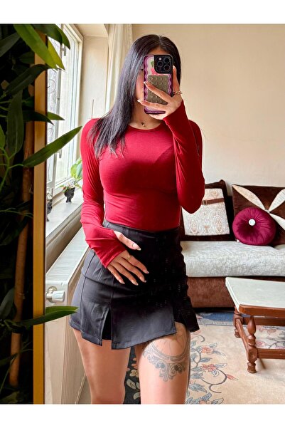 blck & premium parmak detaylı bluz penye yumuşak kumaş