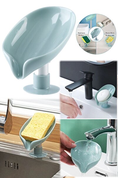 CNGZSHOP Banyolara Renk Katan Vantuzlu Akıcı Sabunluk Katı Sabunlar Için Yapr...