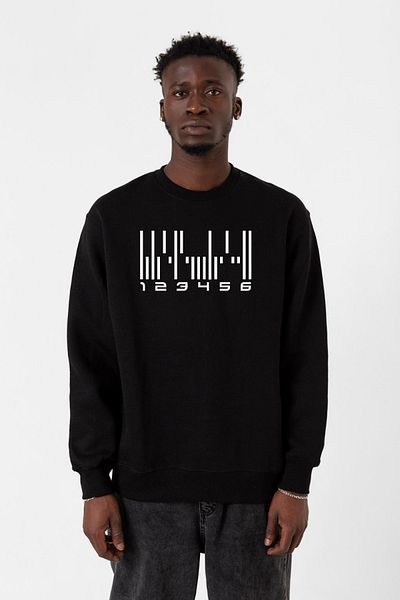 Tshirthane Dark Matter The Android Barcode Μαύρο ανδρικό φούτερ 2ip
