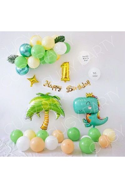 CUGY 1 Year Old Palm Dinosaur Birthday Set with Age Options