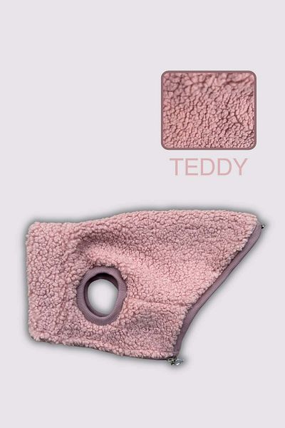 salya store Zipper Teddy Dog Jacket - Dusty Rose Outfit