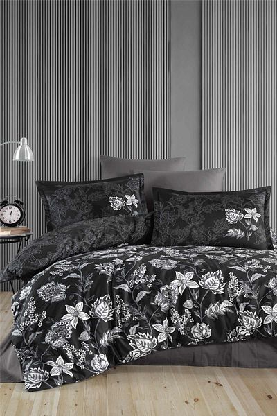 Clasy 100% Cotton Satin Single Duvet Vilya V1 Anthracite