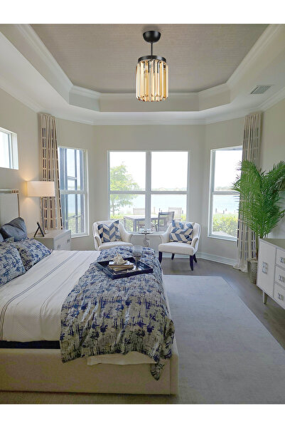 Bozyaka Aydınlatma Venüs Dekoratif Siyah Tekli Avize İthal BAL CAM Taş Modern Iç Mekan