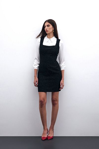 Sateen Rochie mini din tweed