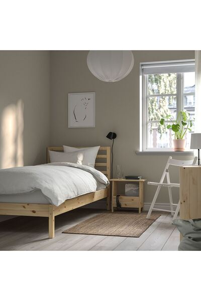 IKEA tek kişilik karyola, çam, 90x200 cm