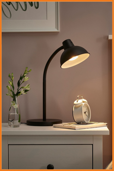 Alony Home Table Lamp Wired Moving Head 8,5W Steel Lampshade Study Reading Night 17X40 Black