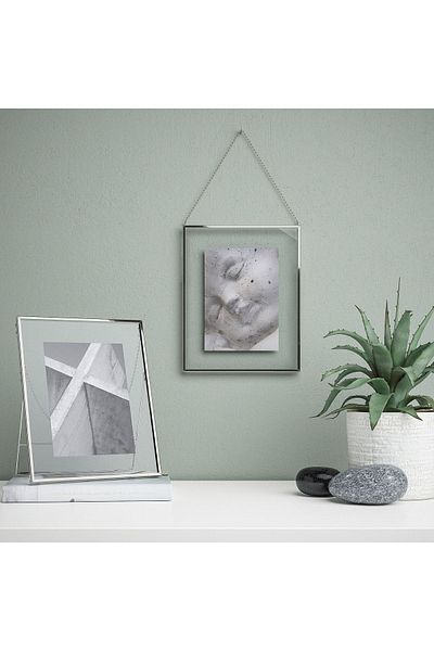 IKEA Silver Color Metal Hangable Photo Frame 20X25 cm Ikea Pedestal Frame Photography Holder