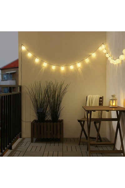 IKEA SOLARVET aydınlatma zinciri , beyaz, 7.3 m, 24'lü