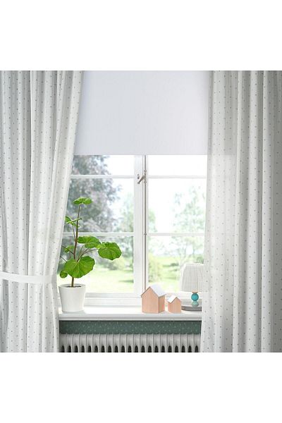 IKEA Baby-Child Room Curtain, White Color Polka Dot Pattern, 120X300 cm