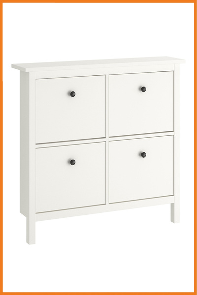 Alony Home Ayakkabı Dolabı 4 Kapaklı Ayaklı Kulplu Ayakkabılık 107x101x22 Cm Beyaz