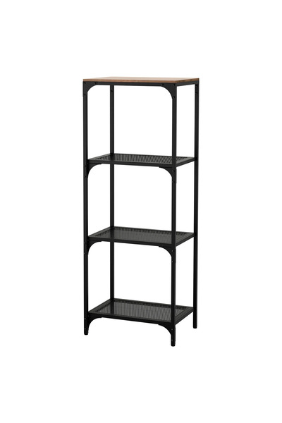 IKEA AKDENİZ siyah 50x136 cm açık rustik raf ünitesi