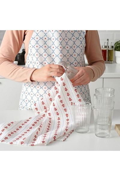 IKEA INAMARIA 45x60 cm White-Red 4 Pieces Drying Cloth