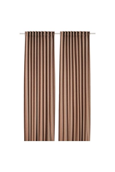 IKEA Tıbast Karartma Perde / 2 Kanat - Koyu Kırmızı - 145x300 Cm