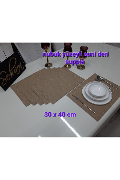 SEHARA 6 komada Podmetač i/ Prirodna koža /30x40cm/nubuk površina