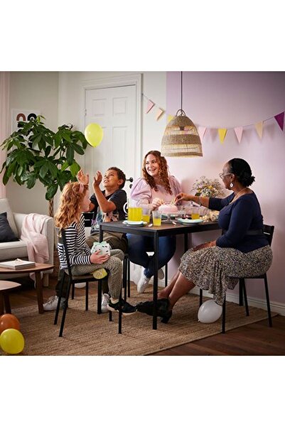 IKEA SANDSBERGmutfak masası, siyah, 4 kişilik, 110x67 cm