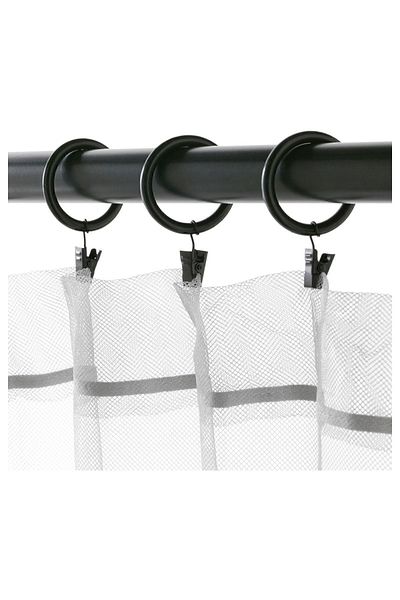 IKEA Set Inele Cortina Syrlıg, Negru, 38 Mm, 10 Bucuri