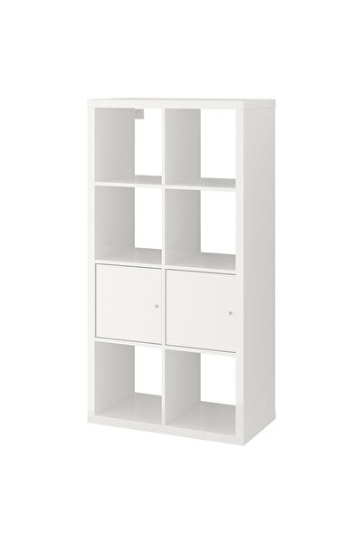 IKEA açık raf ünitesi, parlak beyaz, 77x147 cm, kapaklı