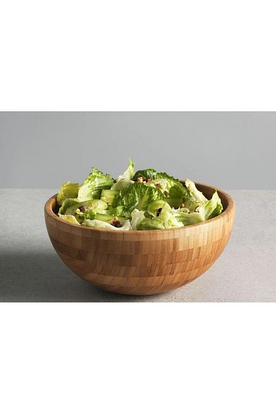 IKEA Bamboo Serving Bowl Diameter 28 cm Ikea Wooden Round Bowl Salad Presentation Bowl Height 13 cm