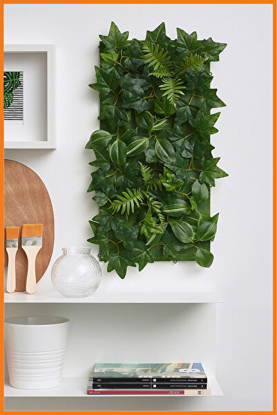 Alony Home Yapay Bitki Çıtçıt Yapraklı Duvara Monte Süs Doğal Suni Ağaç 26x26 Cm Yeşil