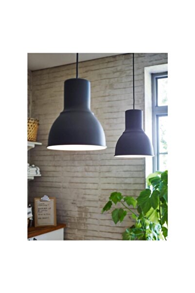 IKEA Hektar Sarkıt Lamba, Koyu Gri, Yemek Masası Ve Bar Masası Lambası 22 Cm