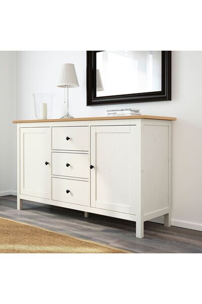 IKEA Konsol, açık kahverengi-beyaz, Genişlik: 157 cm  Derinlik: 47 cm  Yükseklik: 88 cm