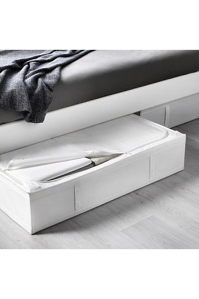 IKEA 90x53x19 Cm White - Bag Underbed and Pillow Sheet Quilt Cover Clothes Storage Box