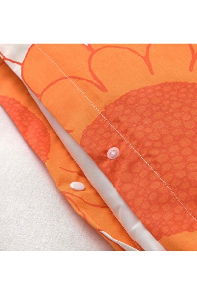 IKEA KRANSMALVA Tek Kişilik Nevresim Seti Turuncu 150x200/50x60 cm