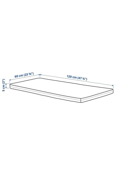 IKEA bebek yatağı, beyaz, 60x120 cm, 5 cm