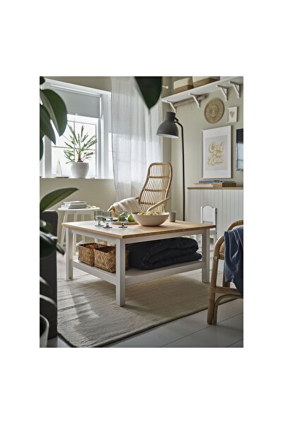 IKEA Orta Sehpa, Çam Ağacı, Uzunluk: 90 cm  Genişlik: 90 cm  Yükseklik: 46 cm