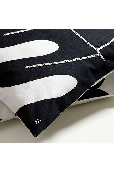 IKEA κάλυμμα μαξιλαριού, ασπρόμαυρο, 50x50 cm, χειροποίητο