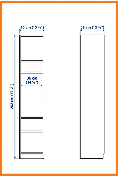 Alony Home Billy Kitaplık 40 X 40 X 202 Cm Beyaz