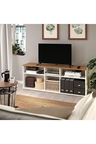 IKEA Skruvby Tv Sehpası, Beyaz, 156x38x60 Cm, Televizyon Ünitesi