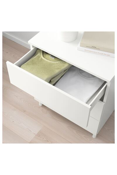 IKEA 3 çekmeceli şifonyer, beyaz, 60x55x73 cm