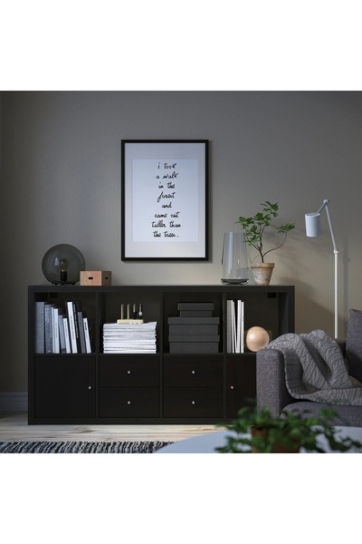 IKEA açık raf ünitesi, venge, 77x147 cm, çekmeceli ve kapaklı